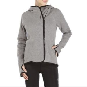 Reebok Gray Full-Zip Hoodie Asymmetrical Zip Medium